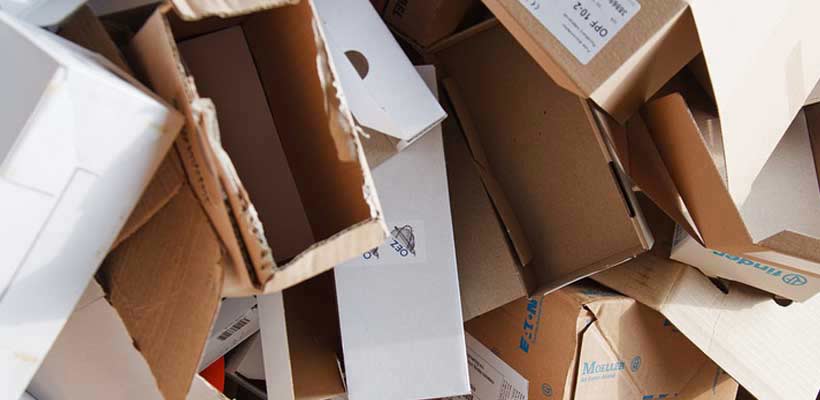 Waste cardboard covered by the Packaging Waste Regulations
