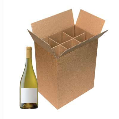 Cardboard bottle boxes with dividers