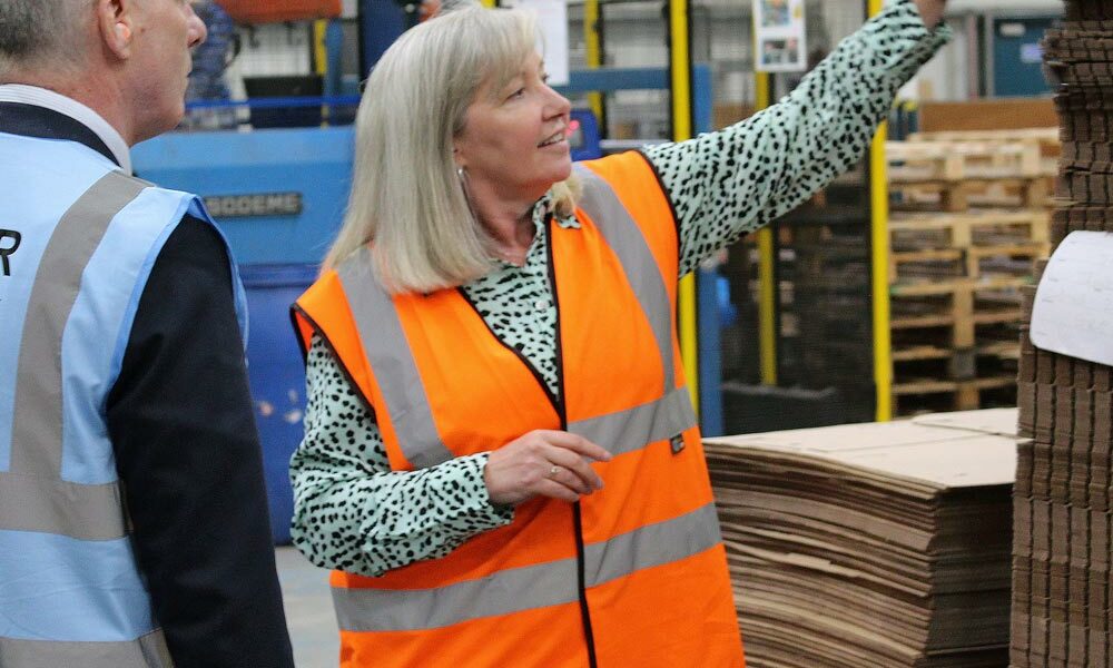 Ruth Cook, Managing Director of GWP Group, with Dr Ben Broadbent of the Bank of England.