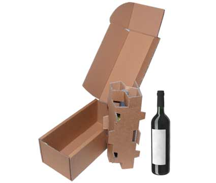 Single bottle postal box with wine bottle