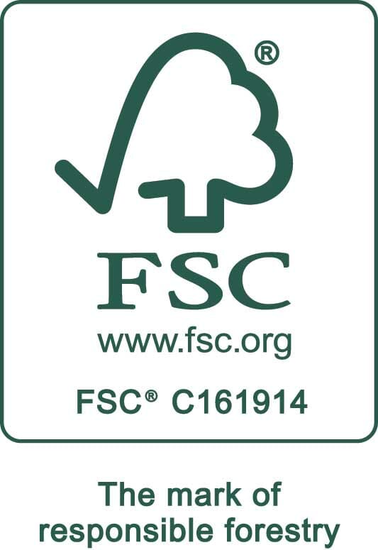 FSC logo applied to Packaging manufactured by GWP (certificate FSC_C161914)