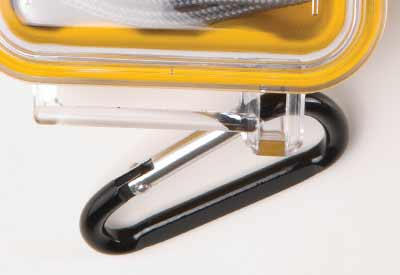 Peli micro with attached carabiner clip