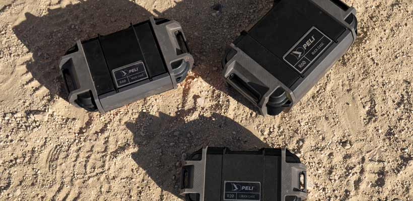 Peli Ruck cases on sandy ground