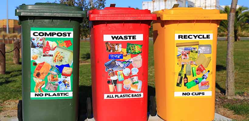 Compost, waste and recycle bins
