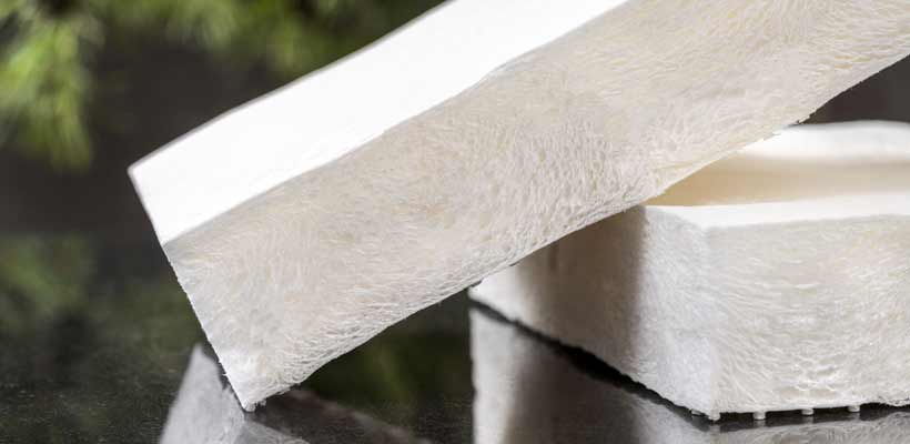 Wood foam close-up