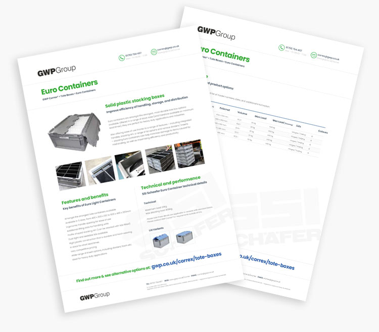 Euro container datasheet