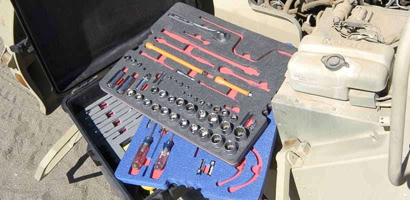 A shadowfoam insert being used in a desert environment