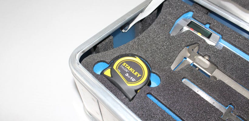 Tool control foam in an aluminium case
