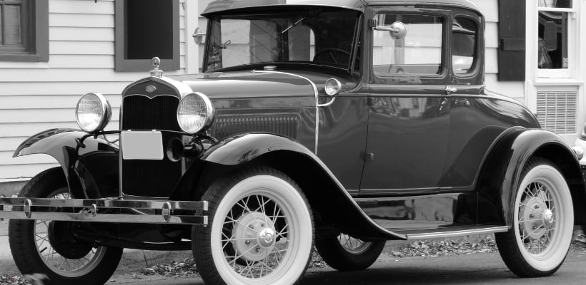 Old-ford An old ford car in black and white