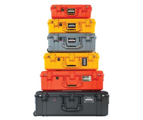 Peli air case Peli Air cases in a stack