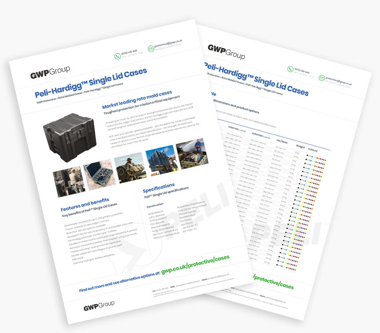 Peli hardigg single lid case datasheet