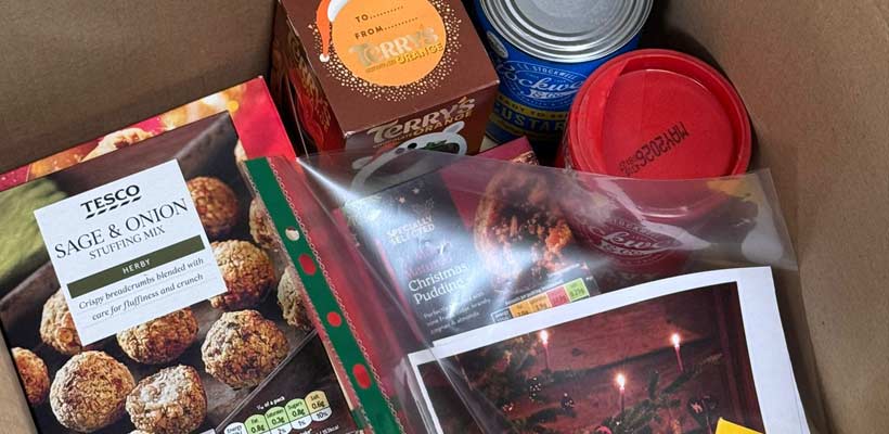 The contents of one the hampers provided by Cirencester Round Table