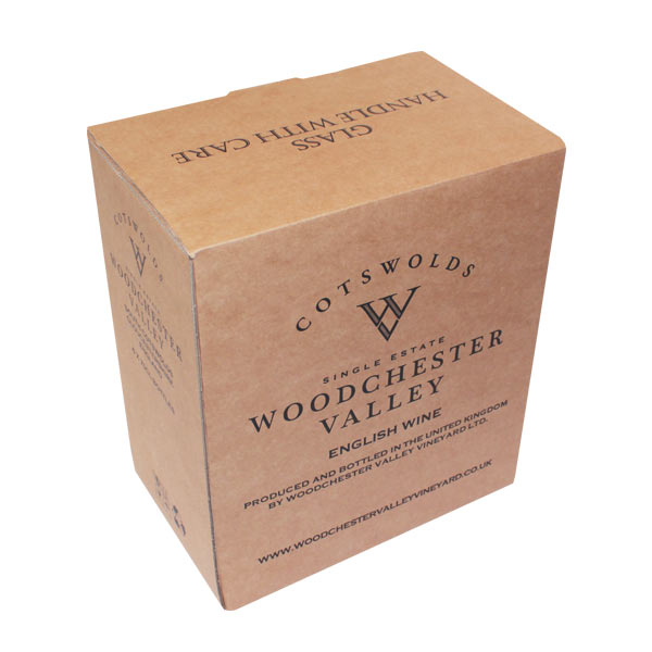 A printed wine bottle box