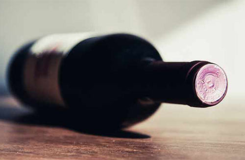 A wine bottle