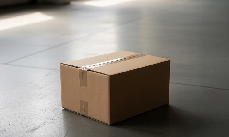 A custom 0201 box on a wareouse floor.
