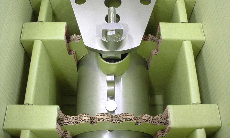 A metal component in anti-rust packaging.