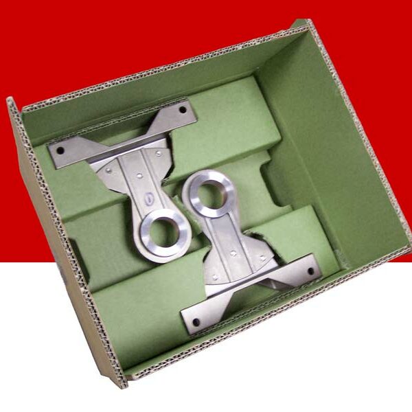 VCI cardboard A shipping box for metal parts made from VCI cardboard