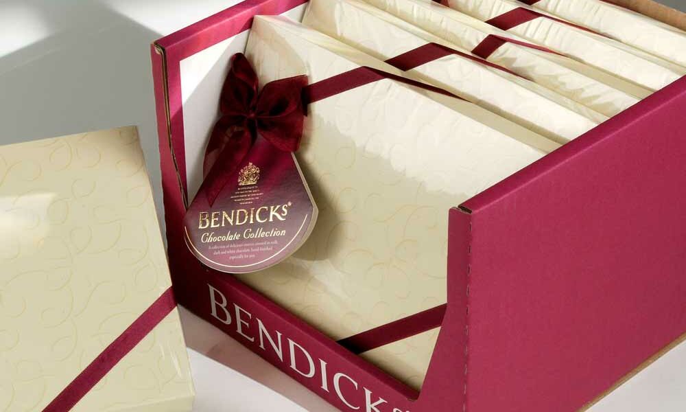 Shelf ready packaging for Bendicks chocolates