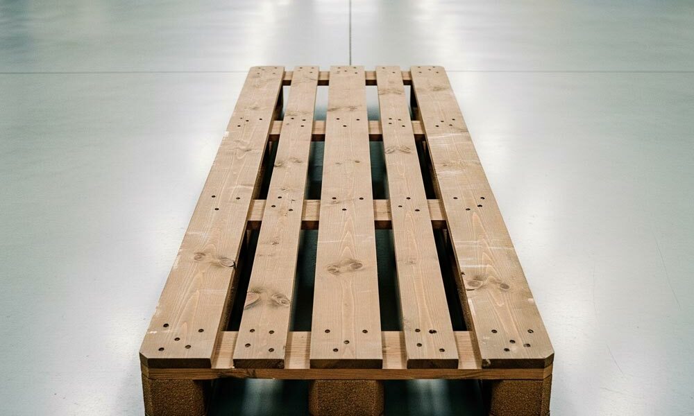 Custom built pallets A custom built pallet in a warehouse