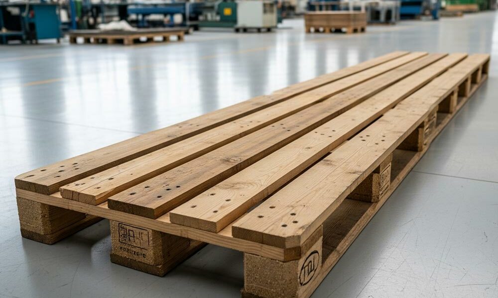 Long pallets A long pallet at a manufacturing site