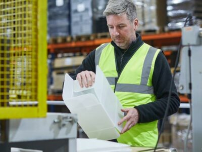 Correx-experts A Correx expert assembling a box in a factory