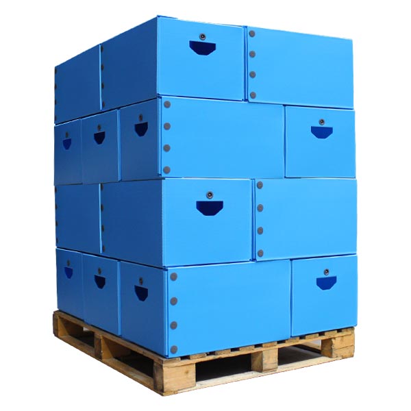 Heavy-duty plastic shipping boxes