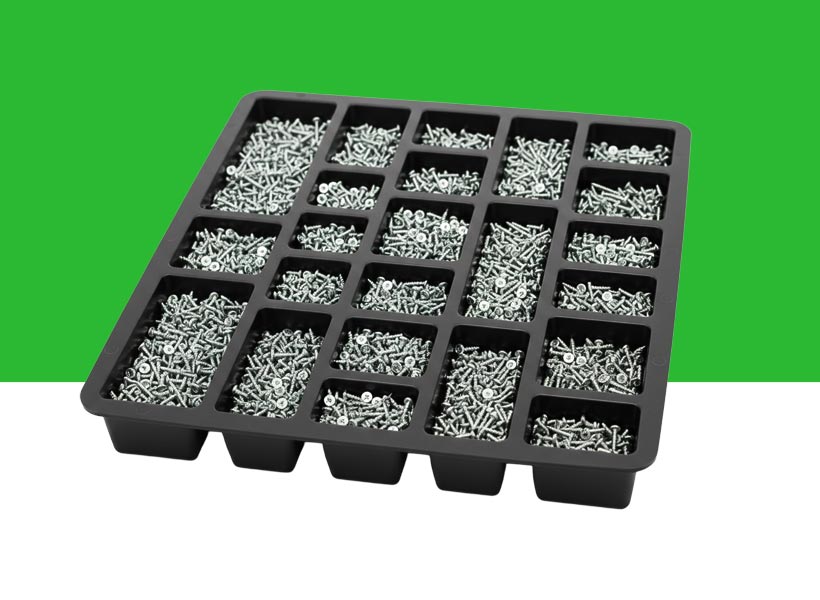 Plastic component trays