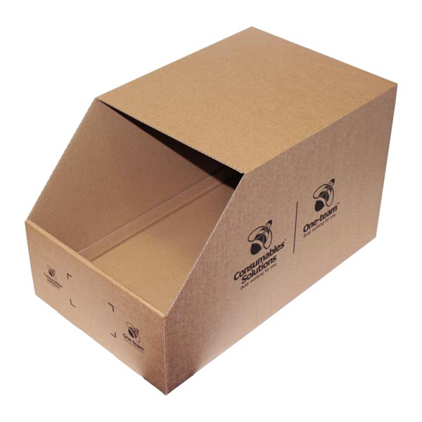 Cardboard parts storage bin