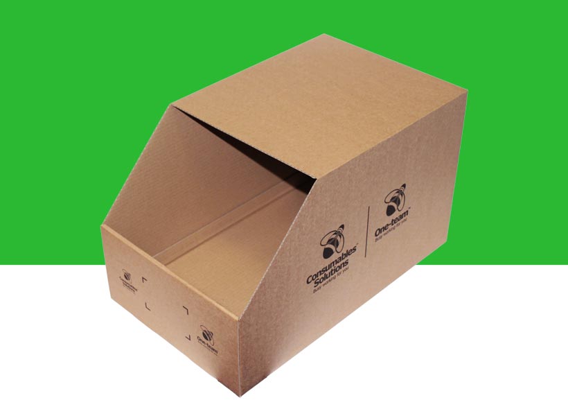 Cardboard parts storage bins