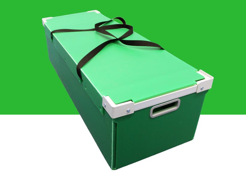 Correx tote with lid