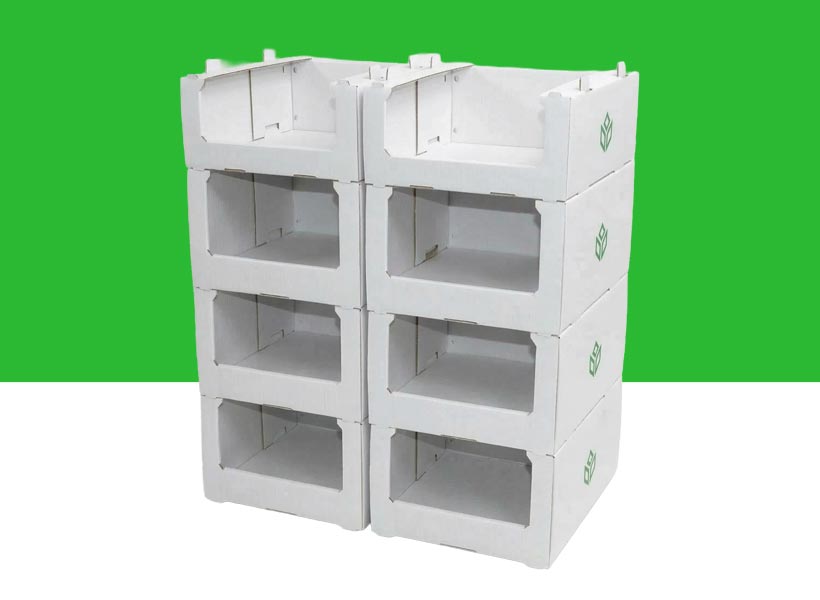 Stackable cardboard bins