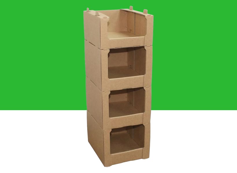 Stackable cardboard picking bins
