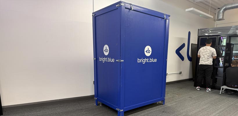 Bright.Blue packaging The Bright.Blue packaging at their production site in Milton Keynes.