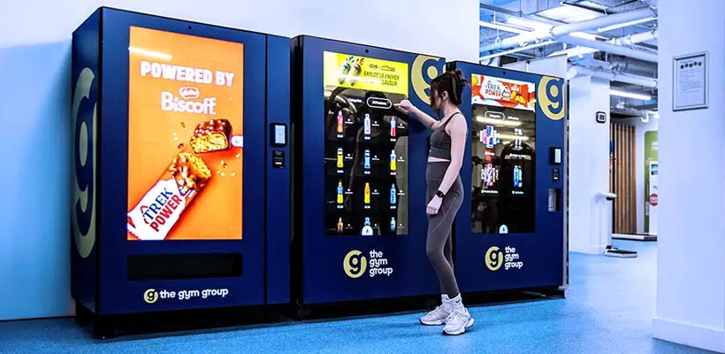 Bright.Blue vending machines Bright.Blue vending machines in a gym