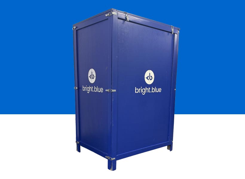 Large painted timber case Large painted timber case